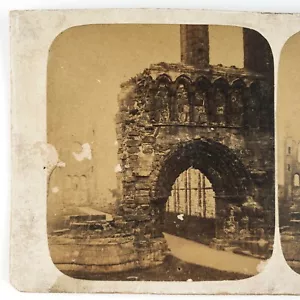 St Andrews Cathedral Ruins Stereoview c1855 Fife Scotland Gate Road Photo A2623 - Picture 1 of 4