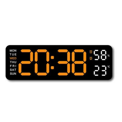 Digital Big Jumbo Wall Clock LED Alarm Clock & Calendar Temperature Desk Clocks - Image 1 of 4