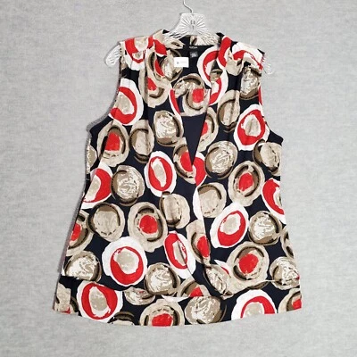 Alfani Women Top 14w Red Faux Wrap Sleeveless Tank V Neck Casual - Image 1 of 4