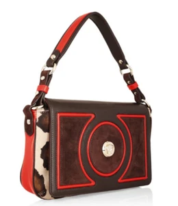 Athentic Versace Animal-print Calf Hair Shoulder Bag Golden Medusa Head 1995USD - Picture 1 of 12