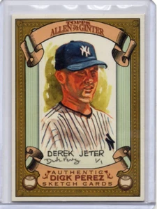 2007 Topps Allen & Ginter Dick Perez Sketch #19 Derek Jeter SP - Picture 1 of 2