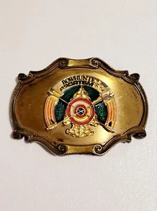 VINTAGE BOWHUNTERS SPORTSMAN 1978 BELT BUCKLE W/ARROWS/LETTERING BY RAINTREE - Picture 1 of 3