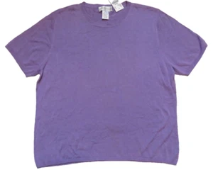Draper's & Damon's Purple Tight Knit Round Neck Silk Blend Top XL Lightweight - Picture 1 of 3