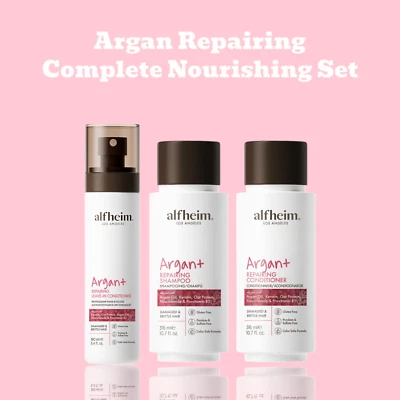 Argan Repairing Hair Care Set Leave In Spray Nourishes and protects hair all day - image 1 of 4
