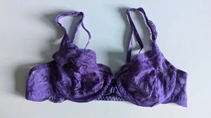 VTG Victoria's Secret Gold Tag Lace Bra 36C Sheer Sexy Purple Second Skin NWOT - Picture 1 of 10