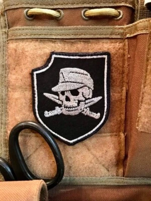 Embroidered patch German army  skull WWII "Totenkopf" - Image 1 of 4