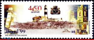 2708 BRAZIL 1999 SALVADOR CITY, LIGHTHOUSE, CHURCHES, MI# 2935 RHM C-2192, MNH - Picture 1 of 2
