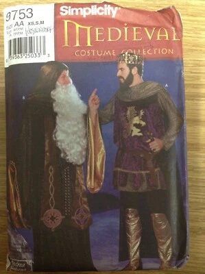 Sewing Pattern Men's Medieval Wizard or King costume Simplicity 9753 - Image 1 of 2