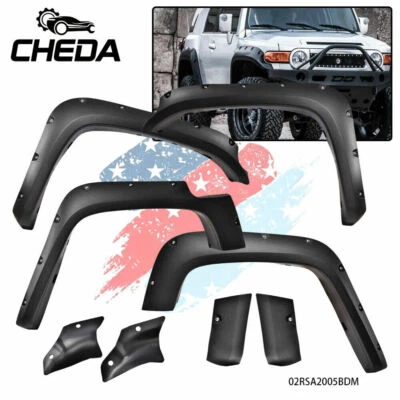 Guardabarros negro texturizado apto para remache de bolsillo Toyota FJ Cruiser 07-14 Foto 1 de 4