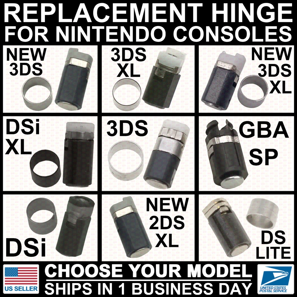 Replacement Hinge/Axle for Nintendo New/3DS/2DS/DSi/XL/LL/DS Lite/GBA SP Ring - Image 1 of 3