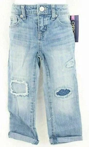 Cherokee Girl's Blue Boyfriend Crop Distressed Denim Pants Size 4 - Picture 1 of 12