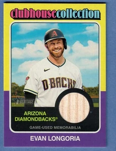 2024 Topps Heritage Evan Longoria Clubhouse Collection Pipipistrello reliquia #CCR-EL SP - Foto 1 di 2