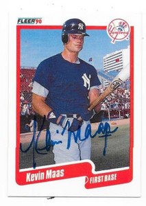 KEVIN MAAS 1990 FLEER UPDATE AUTOGRAPHED SIGNED # U-113 NEW YORK YANKEES