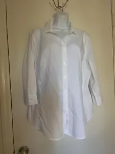 WORTHINGTON Woman White Collard Button Down 3/4 Cuffed Sleeve Blouse Sz 1X - Picture 1 of 4
