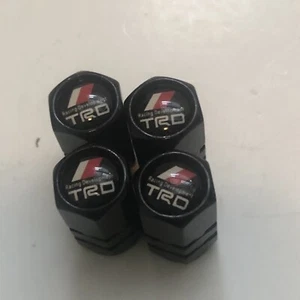 4 Hex Fit Toyota TRD Car Wheel Tire Air Valve Caps Stem Dust Cover Decor Black K - Picture 1 of 3