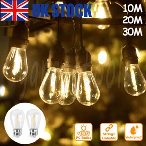Heavy Duty Festoon E27 IP65 Waterproof LED Outdoor Garden String Lights 32-98FT - Picture 1 of 16
