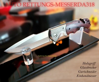 KaSul® | Auto Rettungs-Messer DA318 Holzgriff +F.Schuppen Designe Taschenmesser