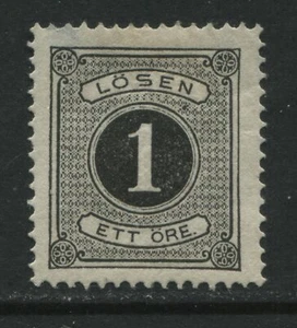 Sweden 1874 1 ore black Postage Due mint o.g. hinged - Picture 1 of 1
