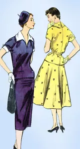 1950s Vintage Simplicity Sewing Pattern 4997 Uncut Misses 2 PC Dress Sz 32 Bust - Foto 1 di 5