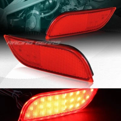 LENTE ROJA LED PARACHOQUES TRASERO REFLECTOR LUCES DE FRENO AJUSTE 08-14 SUBARU IMPREZA WRX STI Foto 1 de 3