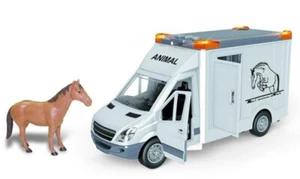 Spielzeug Auto Tiertransporter Pferdetransporter mit Pferd Licht und Sound NEU - Bild 1 von 4