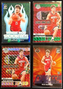 Lot 4 Reed Sheppard 2024-25 Panini Mosaic & Optic - Prizm Inserts 1 #D/249 - Bild 1 von 3