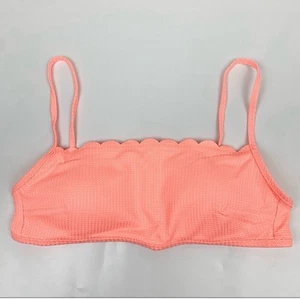 Aerie Women's Scalloped Bikini Haute Coral Top, M - Picture 1 of 1