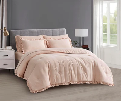 Eleanora Cama King Oversized em uma Bolsa 7 Peças Acabamento de Borda com Babados Microfone Lavado em Pedra - Imagem 1 de 4