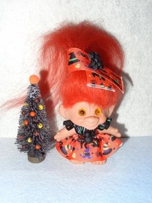 Muñeca Troll Vintage Sin Marca Clon DAM Única en Su clase Halloween Años 60 2 1/2 Pulgadas de Alto Foto 1 de 4