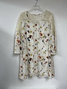 A N A Dress Women’s Size 10 Floral 3/4 Bell Sleeve Pullover Lace - Picture 1 of 10
