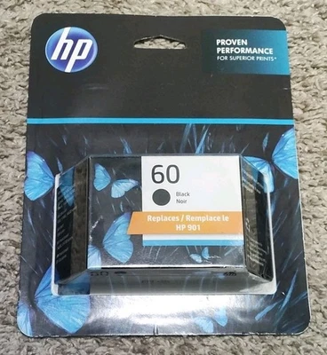*SEALED* Genuine HP 60 Black Ink Cartridge --- *July 2025* - Image 1 of 4