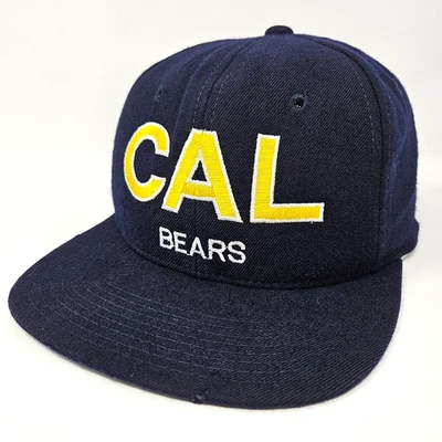 Vintage 80's Twins Enterprise Cal Golden Bears Wool Snapback Hat Cap Navy Blue - Image 1 of 4