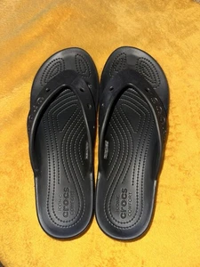 Black Croc Sandals Unisex Thongs/ Flip Flops Iconic Comfort Women Sz 9/mens11 - Picture 1 of 7