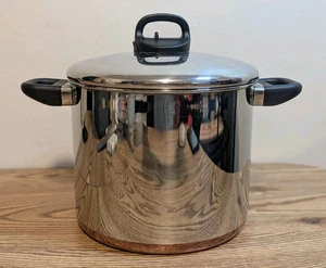 Vintage 1801 Revere Ware 8 Quart Suppentopf 97d Kupferboden mit Deckel Made in USA - Bild 1 von 9