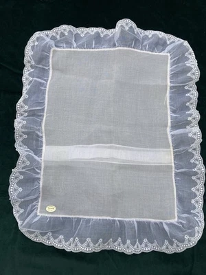 New Cotton Organdy Lace Boudoir Pillow Sham Made In Switzerland - Image 1 of 4