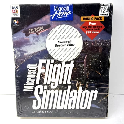 Vintage Microsoft Home Flight Simulator PC 1996 Ver. 5.1 NY Paris Scenery Pack - Image 1 of 4