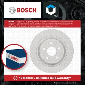2x Brake Discs Pair Solid fits FORD MONDEO 2.0D Rear 2014 on 302mm Set Bosch New - Picture 1 of 6