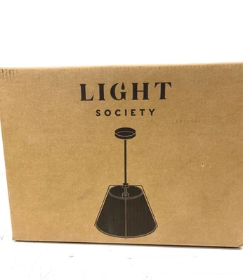 Light Society Lise 15 pulgadas Lámpara de araña negra 1 luz con pantalla de tela LS-C554-BLK Foto 1 de 2