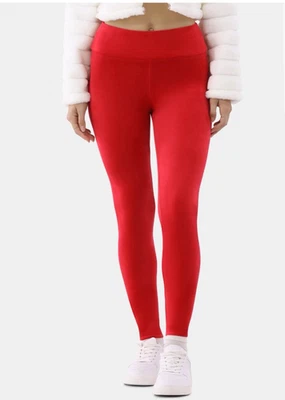 No Boundaries Women’s/Juniors Slim High Rise Brilliant Red Velour Leggings L/XL - Image 1 of 4