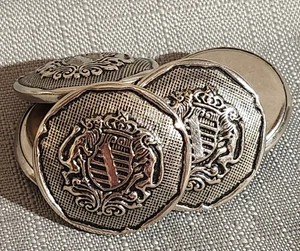 Vintage Luxembourg House Of Nassau Lion Crest Coat Of Arms Metal Buttons 1.225" - Picture 1 of 2