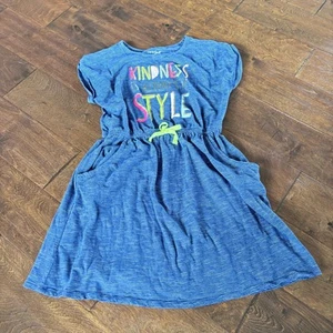 Cat and Jack Girls Large 10/12 Blue Kindness Dress Blue Striped Summer  - Picture 1 of 6