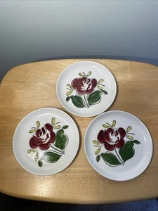 3 PIATTI PANE vintage Stetson China Rio Rose 6,25" anni 50 MCM Crazing 1 ha difetto - Foto 1 di 11