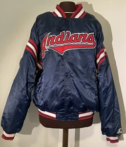 Cleveland Indians Button Jacket by Starter Insulated Jacket Men's Size XL Blue - Picture 1 of 12