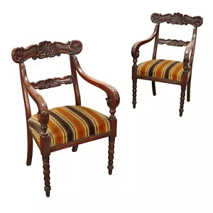 Paar Alte Sessel im Regency Stil Zweites Viertels des XIX Jhs Holz - Bild 1 von 10
