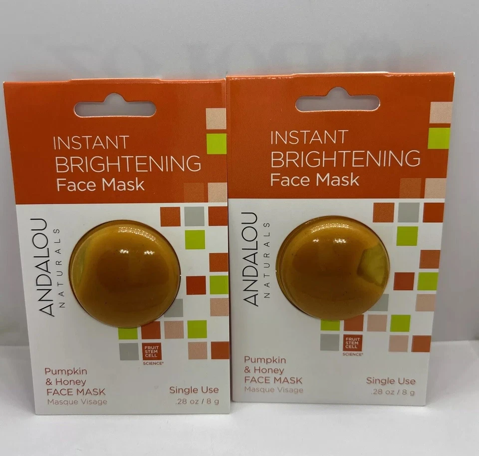 Andalou Naturals Pumpkin and Honey Instant Brightening Face Mask 0.28 Ounce 6 per Case.