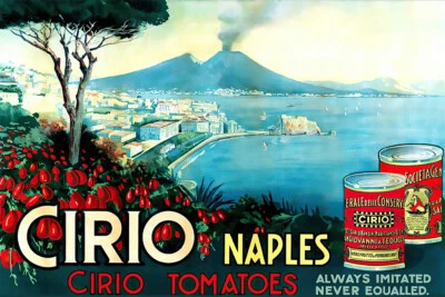 Póster de pared de arte vintage de salsa de pasta de tomates Nápoles Italia - PÓSTER 20x30 Foto 1 de 4