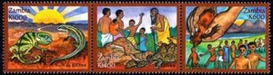 ZAMBIA 2000 LEGENDS & FAIRY TALES mnh LIZARDS, ANIMALS, TURTLE 💲FREE SHIPPING💲 - Picture 1 of 1