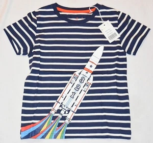 Mini Boden Shirt Blau Streifen Rocket Space Neu mit Etikett Neu 4-5 - Bild 1 von 4