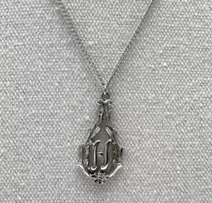 Vintage Sarah Coventry Silver Tone Letter Initial H Pendant Necklace 16.5"-18.5" - Picture 1 of 14