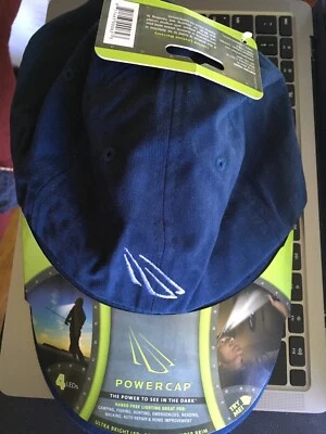 Powercap - LED Hands Free Battery Powered Headlamp Hat, Navy Cotton - NEW - Image 1 of 4